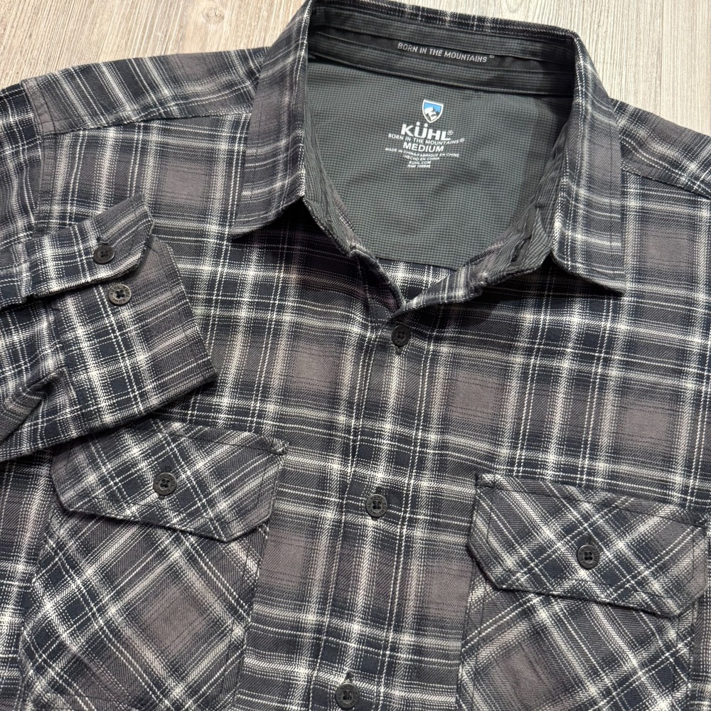 Kuhl Mens Medium Dillinger Flannel Shirt‎ Gray